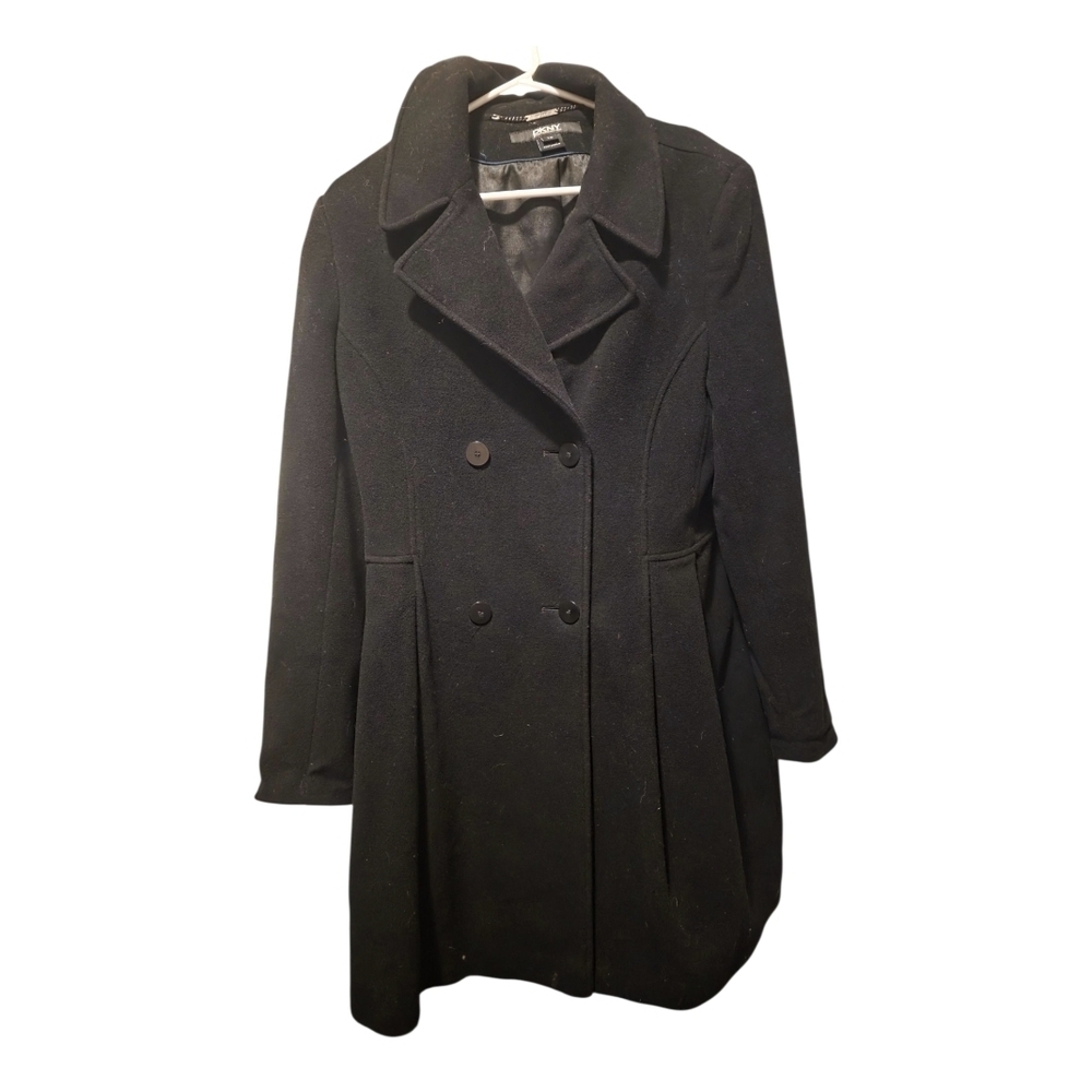 DKNY Wool Cashmere Coat Sz 14 Double Breasted Lined
